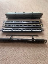 Lot of 5 Network Patch Panels - 48-Port, Panduit DP24e, Ortronics, 24-Port Cat5e picture