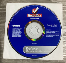 TurboTax 2007 Deluxe Federal + State CD Disc Only Maximize Deductions picture