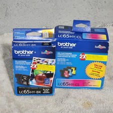Brother LC65HY-BK W/LC65HY-CL 4 Pak Genuine New Sealed 2021 2020 Genuine Sealed picture