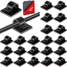 60 Pack Adhesive Cable Clips Wire Cord Organizer for String Lights Clear picture