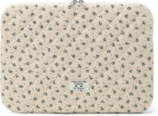 Cute Quilted Puffy Laptop Sleeve for 15-15.6 Inch Laptops, Padded Floral Case picture