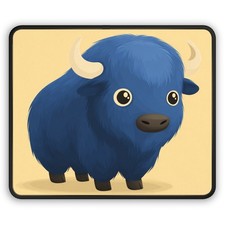 Cute Blue Yak Gaming Mouse Pad | Kawaii Animal Desk Mat picture