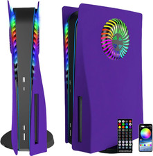 for PS5 Faceplates with Cooling Vents LED Lights, Cooling Cover Replacement picture
