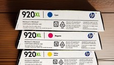 HP 920XL Color Ink Cartridges Genuine OEM - Cyan Magenta Yellow -  OfficeJet  picture