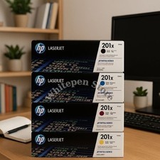 HP 201X High-yield Toner Cartridge Set Black Cyan Magenta Yellow New Sealed Box picture
