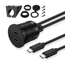 USB C 3.0 Flush Mount Extension Cable for Car Dashboard Panel Dash Mount 3ft 1M picture
