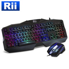 Rii RM400 Gaming Keyboard & Mouse Combo Bundle 7-Colors Backlit LED for Mac/PC picture