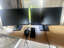 Dell E2422H Black Monitors with Stands, Set of 2 with Dell dock station mint picture