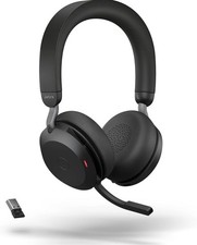 Jabra Evolve2 75 Black Wireless Bluetooth USB Noise Canceling Stereo Headset picture