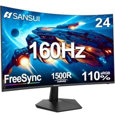 SANSUI 24 Inch Curved Gaming Monitor 160Hz 1ms Computer Monitor Black picture