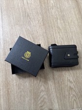 Schlatum Genuine Leather Zipper Wallet RFID Blocking Large Capacity Black picture