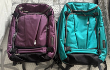 eBags 2-Pack Nylon Laptop Backpacks 15 in Purple Teal Padded Multi-Compartment picture
