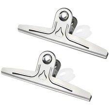 Bull Dog Paper Clips 30cm Jumbo XXL Stainless Steel 2 Pcs Silver Heavy Duty picture