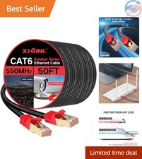 50ft Heavy-Duty Cat6 Ethernet Cable - Waterproof & Weatherproof for All Devices picture