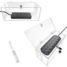 PILISPARK 2PC Acrylic Plug Organizer Upgrade,Cable Management Box with Lock,C... picture