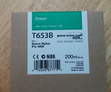 12-2015 New Genuine Epson T653B 200ml Green Ultrachrome HDR Ink 4900 picture
