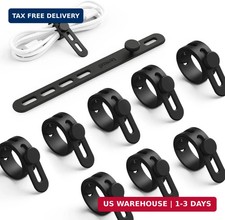 10 Pack Silicone Cable Ties Cord Organizer - Wire Management Wraps picture