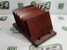  Levenger MCM Style Wood Desk Organizer 6 Partitions Adjustable Good Condition picture