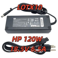 LOTX10 Genuine HP 18.5v 6.5A 120W AC Power Adapters PPP017H PPP017L Black Tip picture