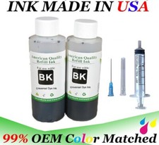 2x100ml Premium Refill Bulk Black Ink for HP Canon Epson Lexmark Printers picture