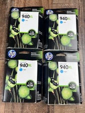 Lot 4 Genuine OEM HP 940XL C4907AN High Yield Cyan Ink Sealed Retail Box 2015 picture