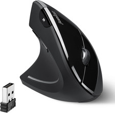 PERIMICE-713L, Wireless Ergonomic Left Handed Vertical Mouse, 6 Buttons Design, picture