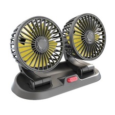 YinDxierxv Dual Head Car Fan for Vehicle, 360° Adjustable Medium, 12V picture