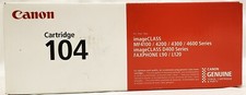 Canon 0263b001 104 Black Toner Cartridge Genuine New OEM Sealed Box  picture