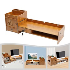 Minimalism Classy Monitor Stand Riser Wood Color Computer Monitor Riser Stand picture