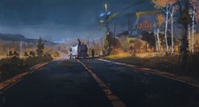 Landscape  road asphalt futuristic vehicle ismail Custom Gaming Mat Desk picture