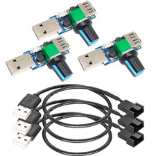 3Pcs USB to 3Pin/4Pin PWM 5V USB Sleeve Fan Power Adapter Cable picture
