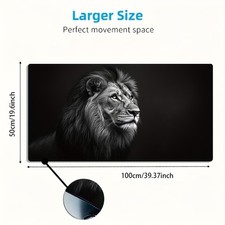 1pc Large-sized Esports Gaming Mouse Pad with a Black and White Lion Portrait picture