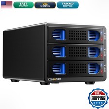 CENMATE 3 Bay Aluminum Hard Drive Enclosure USB 3.0 for 2.5/3.5 SATA HDD SSD picture