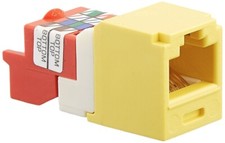 Panduit CJD5E88TYL Mini-Com Yellow RJ45 Keystone Punch Down Jacks  (Lot of 12) picture