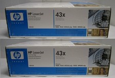 2 NEW Genuine Factory Sealed HP 43X Toner Cartridges C8543X Blue & Wht Boxes picture