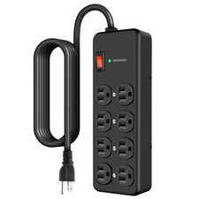 8 Outlet Heavy Duty Power Strip 15Amp Metal Mountable Surge Protector picture