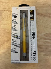 NEW XTREME 6-IN-1 Stylus Pen Stylus Phillips Flathead Level Ruler & Pen YELLOW picture
