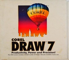 Corel DRAW 7 (2CD Set, 1996, Corel) Graphic Design Software LikeNew W/Serial # picture