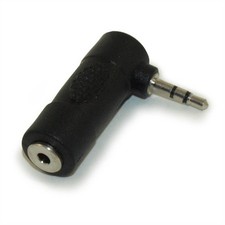 2.5mm Right Angle Adapter  Male/Female Stereo TRS (3 connector) picture