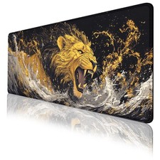 Lion Roaring Extended Gaming Mouse Pad 31.5 x 11.8 in Non-Slip Rubber Desk Mat picture