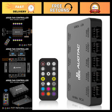 ARGB PWM Fan Hub with Remote Control for PC - Connect 10 Fans, Dual SATA Power picture