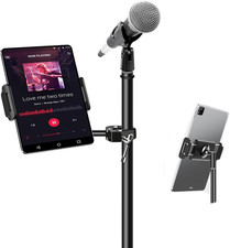 Aluminum iPad Holder for Mic Stand, Side Mount Tablet Music Stand Holder picture
