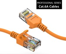 10ft - CAT6A Super Slim Ethernet Network LAN Router Patch Cable Cord Wire Orange picture
