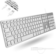 Wired Keyboard for Mac with USB Hub (2X USB-A / 1X USB-C) - Compatible Backlit A picture