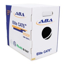 Cat6 Riser (CMR), Ethernet Cable 1000ft, White, No Spline, Unshielded Twisted Pa picture