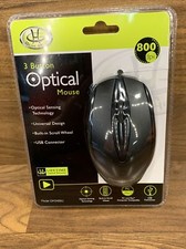 ~New~Wired GEAR HEAD 3-Button OPTICAL Mouse Black with Built-in Wheel picture