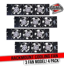 Rack Mount Exhaust Fan | 3U Cabinet Network IT Server Rails Equipment Cool Fans picture