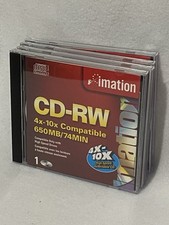 Lot Of 4 Imation 650MB CD-RW Disc 4x-10x High Speed Rewritable Files Music picture