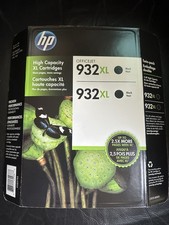 HP 932XL OEM  Black Noir Sealed Package of Two Expired picture