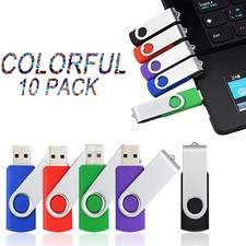 10Packs 1GB-32GB USB 2.0 Flash Drives Swivel Memory Stick Enough Storage U Disks picture
